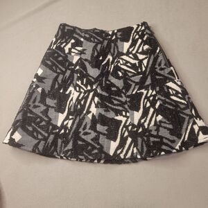 Zara A-Line Mini Skirt Black Abstract Patchwork Shiny Size Xs